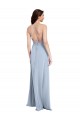 Open Back Light Sky Blue Sheath High Neck Long Formal Evening Dress Canada Online