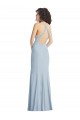 Open Back Light Sky Blue Trumpet High Neck Long Formal Evening Dress Canada Online
