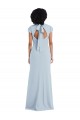 Keyhole Back Light Sky Blue Trumpet Jewel Neck Long Semi Formal Evening Dress Canada Online