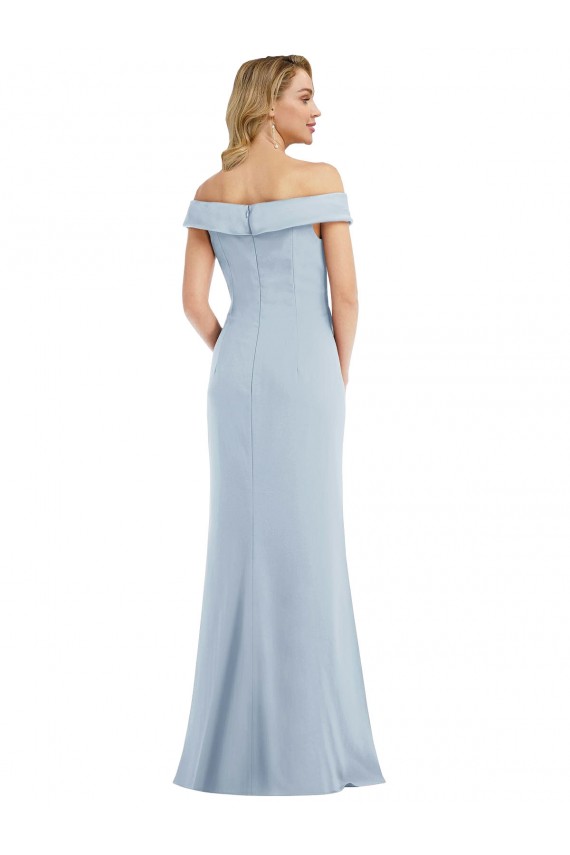 Light Sky Blue Trumpet Off the Shoulder Long Semi Formal Evening Dress Canada Online