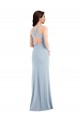 Open Back Light Sky Blue Trumpet V-Neck Long Evening Dress Canada Online