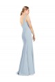 Low Back Light Sky Blue Trumpet V-Neck Long Evening Dress Canada Online