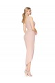 V-Back Mauve Mermaid High Neck Knee Length High Low Evening Dress Canada Online
