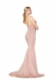 Low Back Mauve Mermaid High Neck Long Formal Dress Canada Online