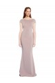 Tie Back Dusty Pink Mermaid Boat Neck Long Formal Evening Dress Canada Online