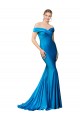 Peacock Blue Mermaid High Neck Long Formal Evening Dress Canada Online