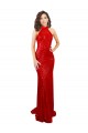 Open Back Red Mermaid High Neck Long Formal Evening Gown Canada Online