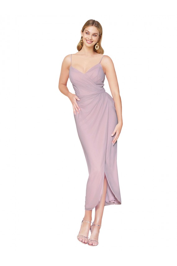 V-Back Primrose Mermaid High Neck Knee Length High Low Evening Dress Canada Online