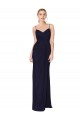 V-Back Dark Navy Mermaid High Neck Long Evening Dress Canada Online
