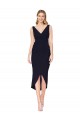 Dark Navy Mermaid High Neck Knee Length High Low Evening Dress Canada Online