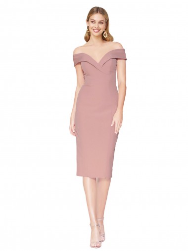 Dusty Pink Mermaid High Neck Knee Length Black Tie Evening Dress Canada Online