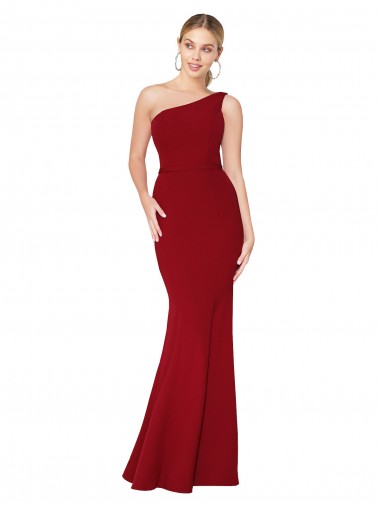 Burgundy Mermaid High Neck Long Formal Evening Dress Canada Online