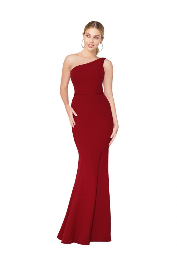 Burgundy Mermaid High Neck Long Formal Evening Dress Canada Online
