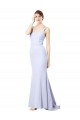 Light Sky Blue Mermaid High Neck Long Evening Dress Canada Online