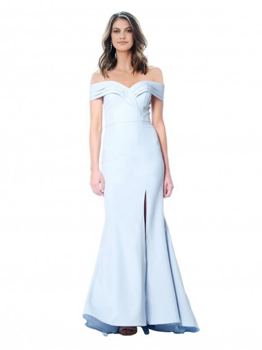 Light Sky Blue Mermaid High Neck Long Evening Gowns Canada Online