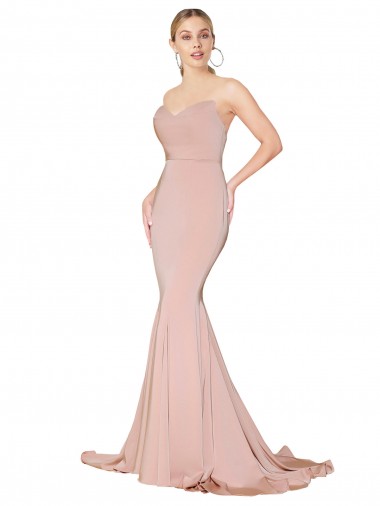 Low Back Mauve Mermaid High Neck Long Formal Dress Canada Online