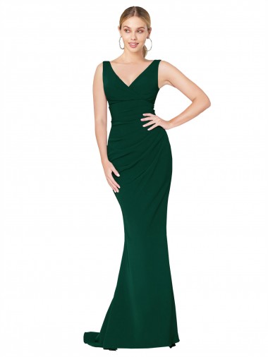 Midnight Green Mermaid High Neck Long Formal Evening Dress Canada Online