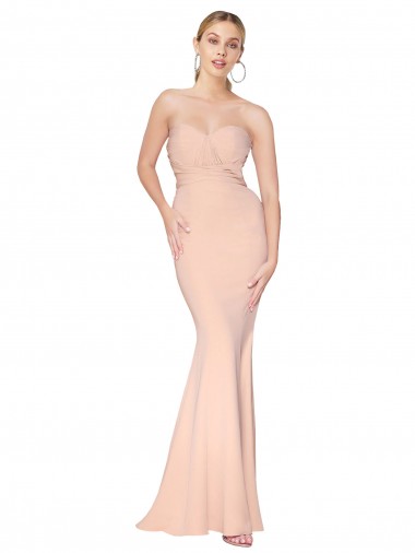 Nude Mermaid High Neck Long Formal Dress Canada Online