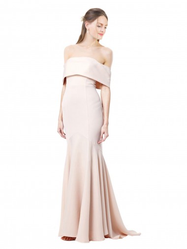 Nude Mermaid High Neck Long Formal Evening Dress Canada Online