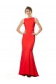 Open Back Red Mermaid High Neck Long Evening Dress Canada Online