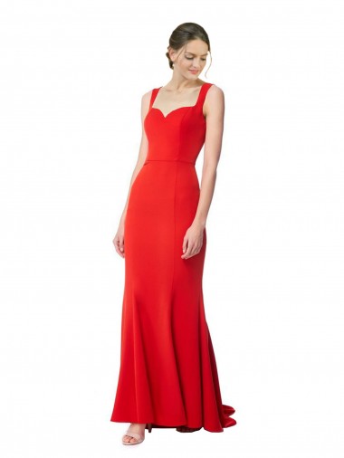 Red Mermaid High Neck Long Formal Evening Gown Canada Online