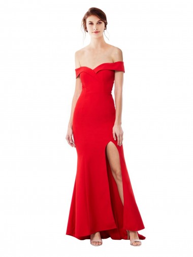 Red Mermaid High Neck Long Formal Evening Dress Canada Online