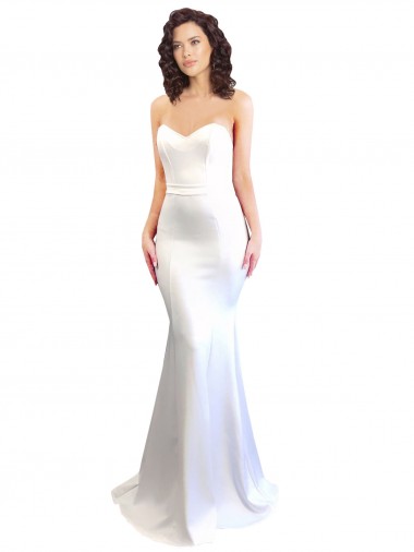 Low Back White Mermaid High Neck Long Formal Evening Dress Canada Online