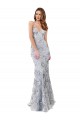 Open Back Silver Mermaid High Neck Long Formal Evening Dress Canada Online