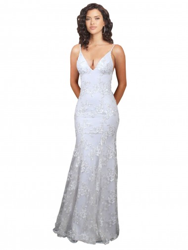 Open Back White Mermaid High Neck Long Formal Evening Dress Canada Online