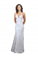 Open Back White Mermaid High Neck Long Formal Evening Dress Canada Online