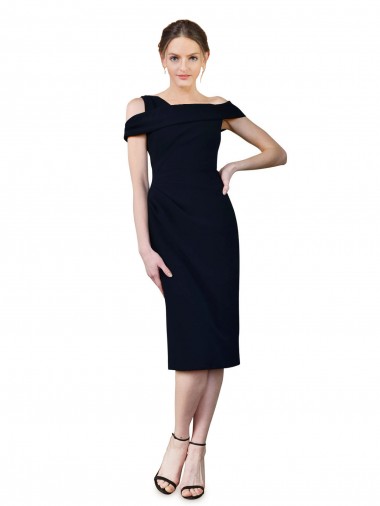 Dark Navy Mermaid Off the Shoulder Cocktail Length Formal Evening Dress Canada Online