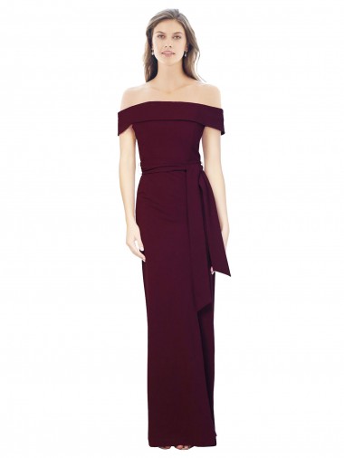 Low Back Burgundy Gold Mermaid Off the Shoulder Long Formal Evening Dress Canada Online