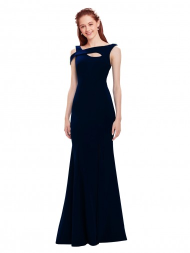 Dark Navy Mermaid Off the Shoulder Long Formal Evening Dress Canada Online