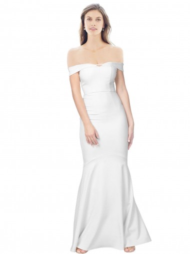 Low Back Ivory Mermaid Off the Shoulder Long Formal Dress Canada Online