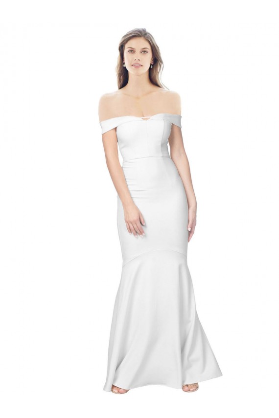 Low Back Ivory Mermaid Off the Shoulder Long Formal Dress Canada Online