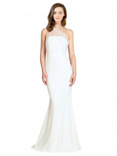 Ivory Mermaid One Shoulder Sweep Train Formal Evening Dress Canada Online