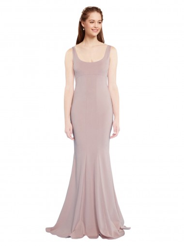 Dusty Pink Mermaid Scoop Neck Long Formal Evening Dress Canada Online