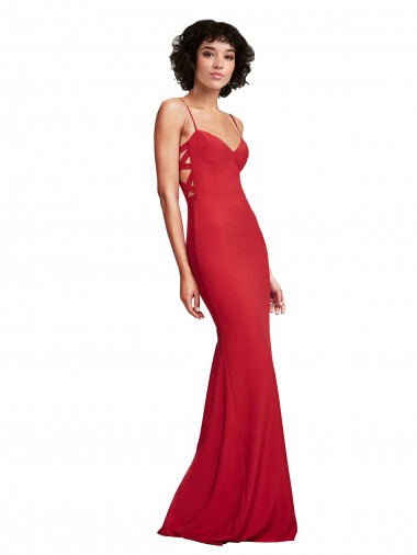 Red Mermaid Spaghetti Straps Long Evening Dress Canada Online
