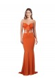 Orange Mermaid Strapless Long Formal Evening Dress Canada Online