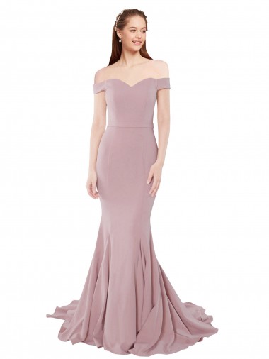 Dusty Pink Mermaid Sweetheart Sweep Train Evening Dress Canada Online