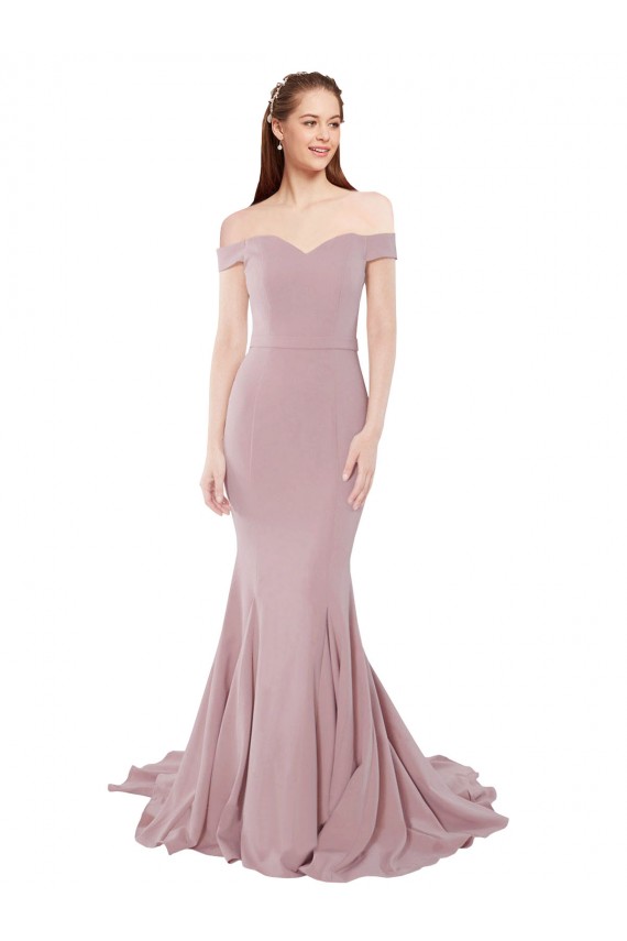 Dusty Pink Mermaid Sweetheart Sweep Train Evening Dress Canada Online