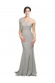 Low Back Oyster Silver Mermaid Sweetheart Sweep Train Formal Evening Dress Canada Online