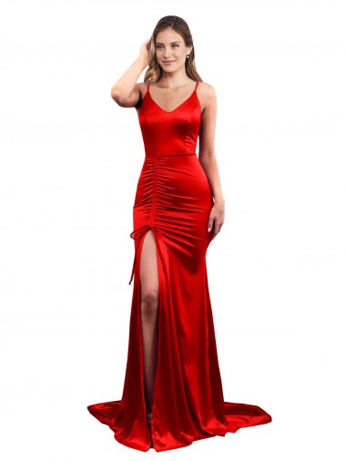 Low Back Red Mermaid Sweetheart Long Evening Dress Canada Online