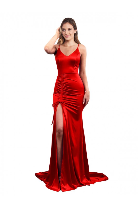Low Back Red Mermaid Sweetheart Long Evening Dress Canada Online