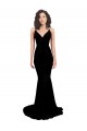 Open Back Black Mermaid V-Neck Long Formal Evening Dress Canada Online