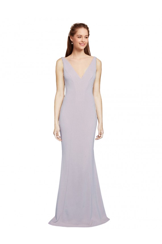 Keyhole Back Arctic Lilac Mermaid V-Neck Long Formal Evening Dress Canada Online