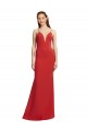 Open Back Red Mermaid V-Neck Long Formal Evening Dress Canada Online