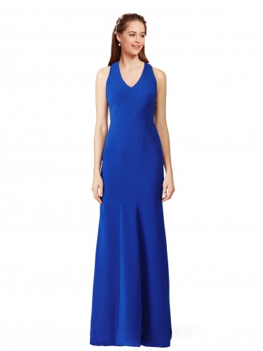 Royal Blue Mermaid V-Neck Long Formal Evening Dress Canada Online