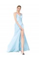 Light Sky Blue Mermaid V-Neck Long Formal Evening Dress Canada Online