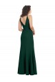 V-Back Midnight Green A-Line V-Neck Long Formal Dress Canada Online